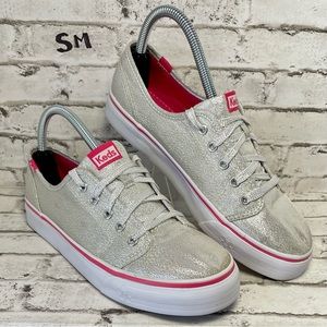 Keds Double Dutch Fashion Sneakers in Silver Glitter